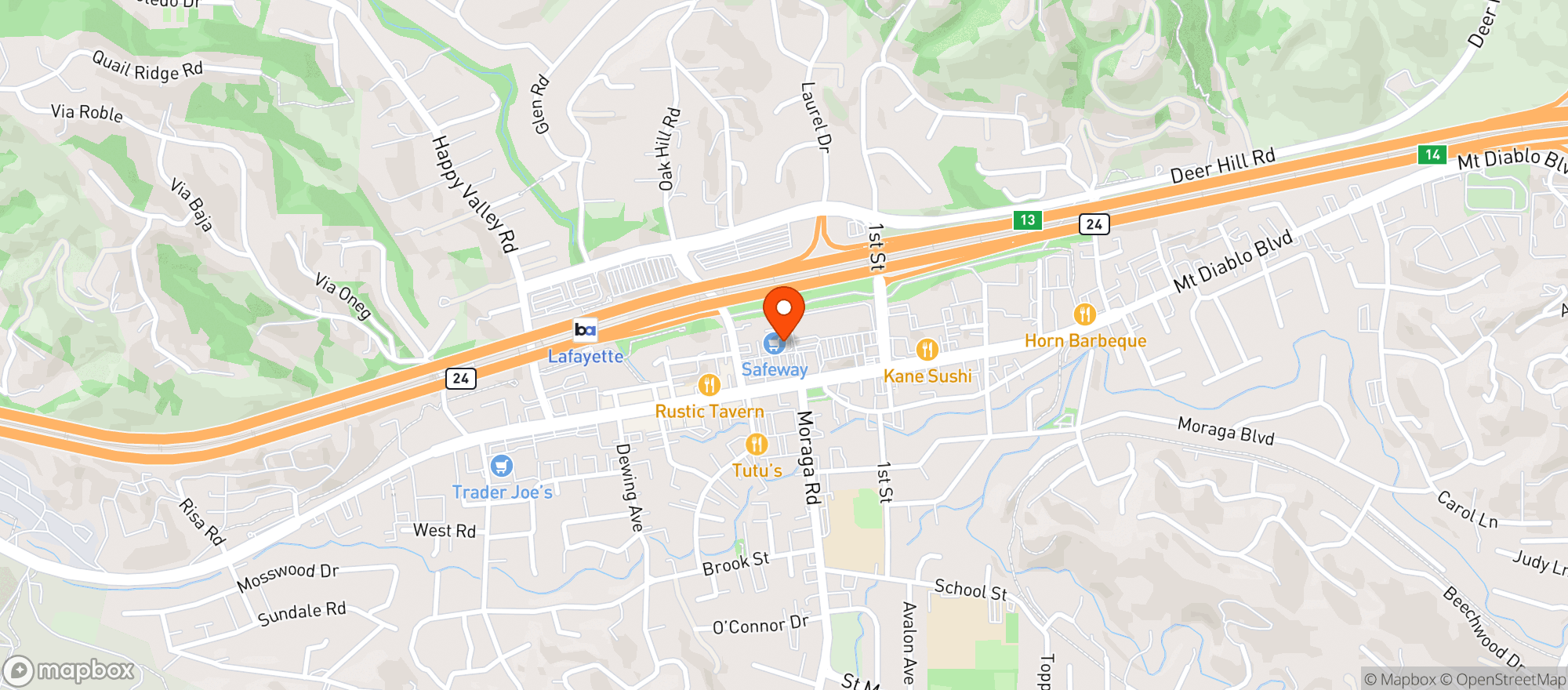 Map showing Safeway