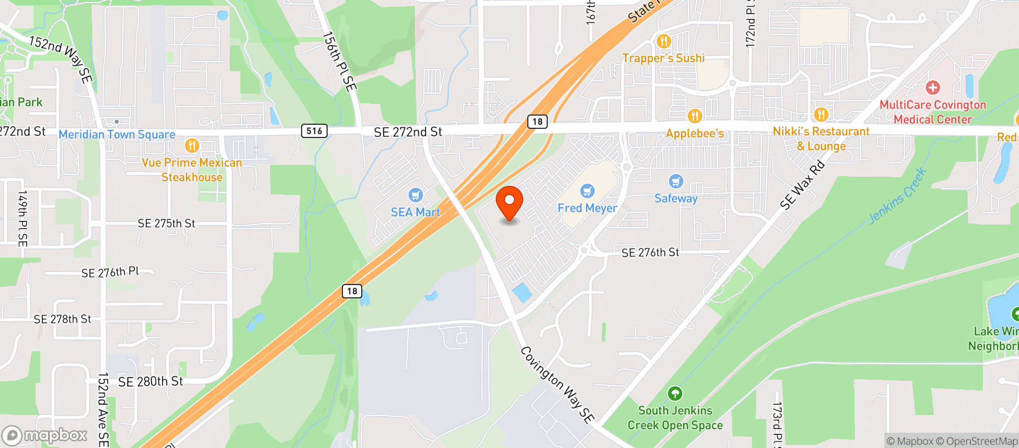 Map showing Costco 001029 Covington