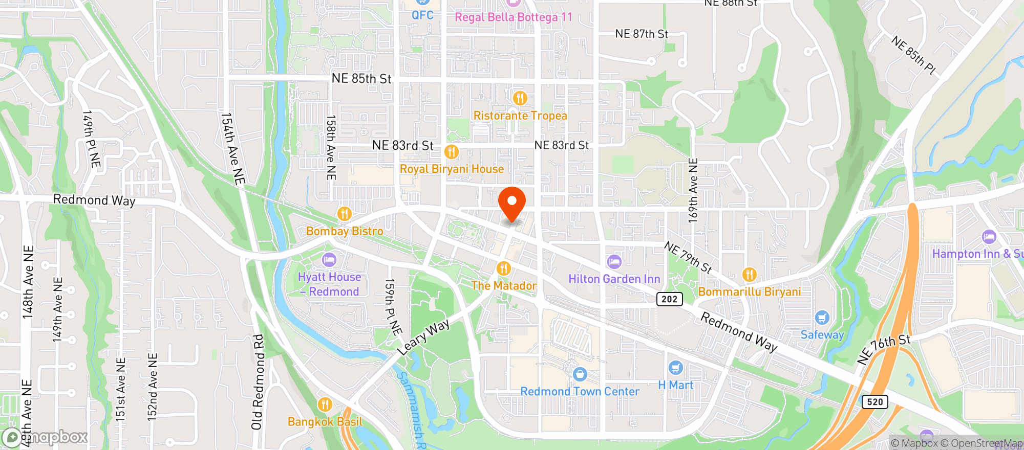 Map showing Redmonds Bar & Grill