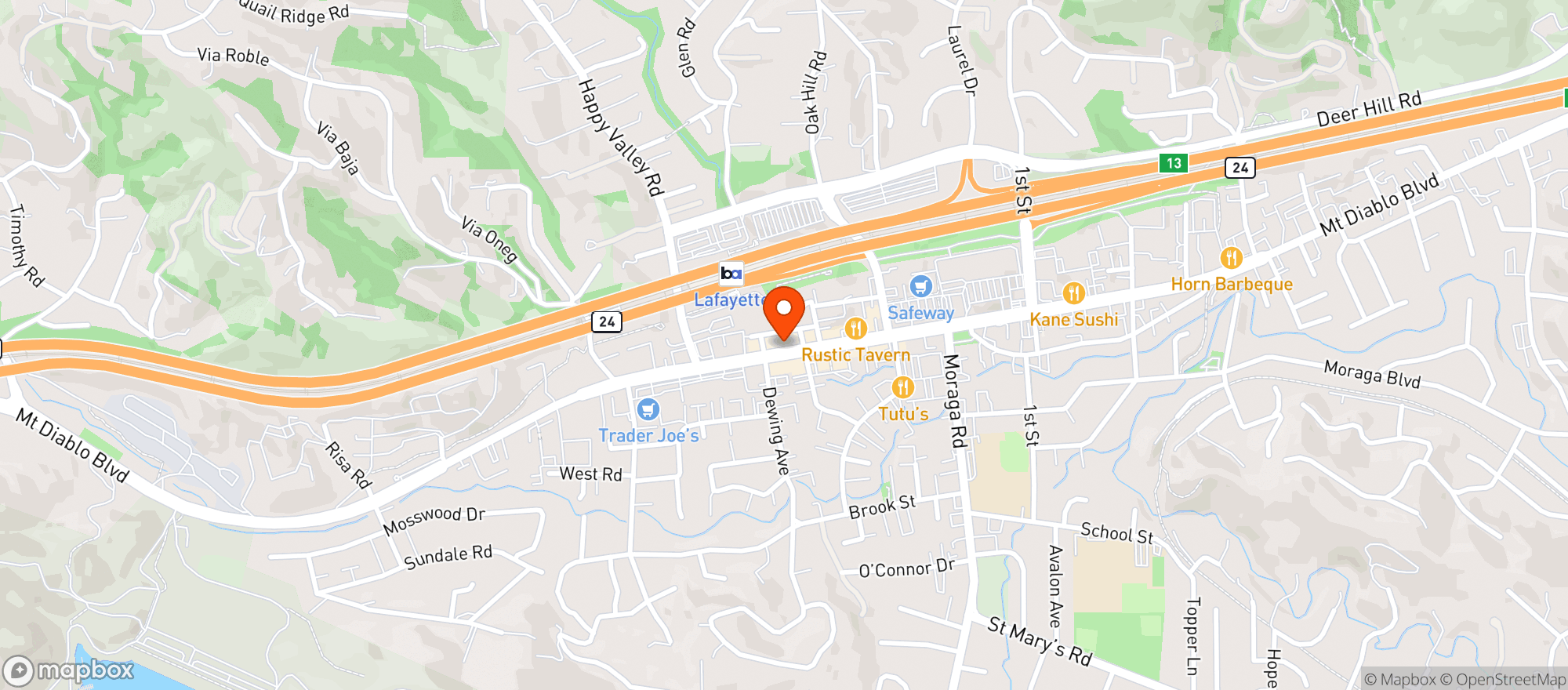 Map showing Pizza Antica