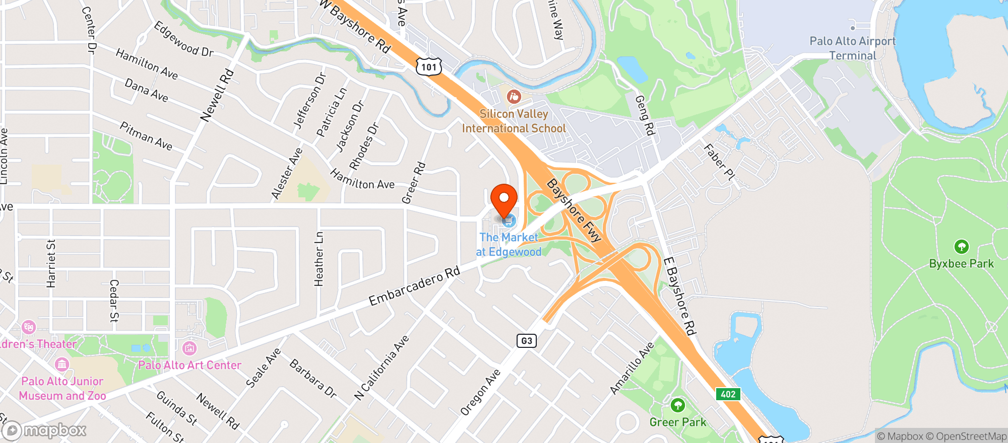 Map showing THE MARKET AT EDGEWOOD