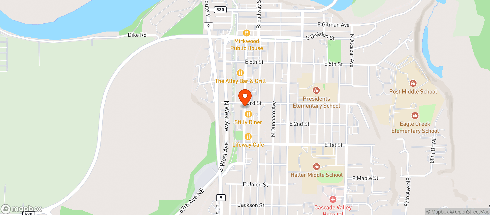 Map showing Bistro San Martin