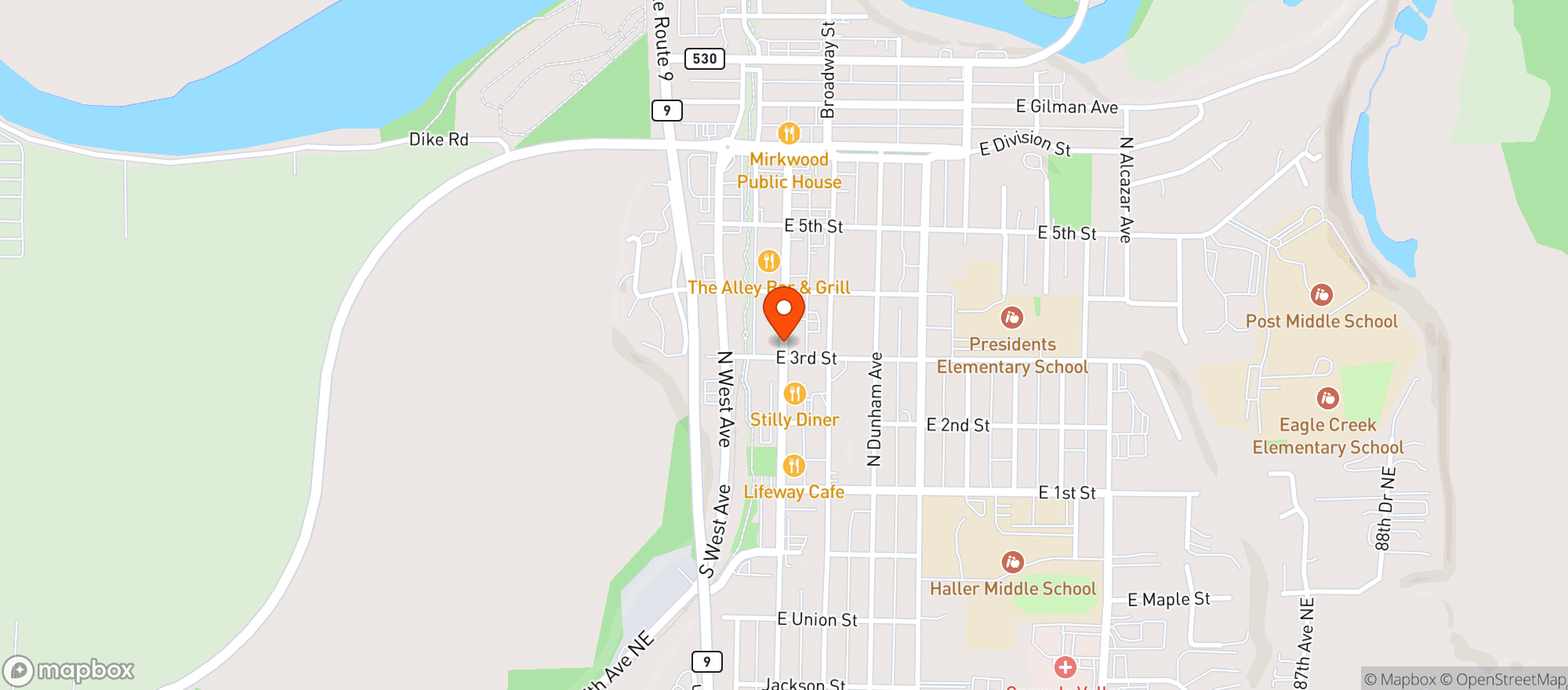 Map showing Whitehorse Tavern