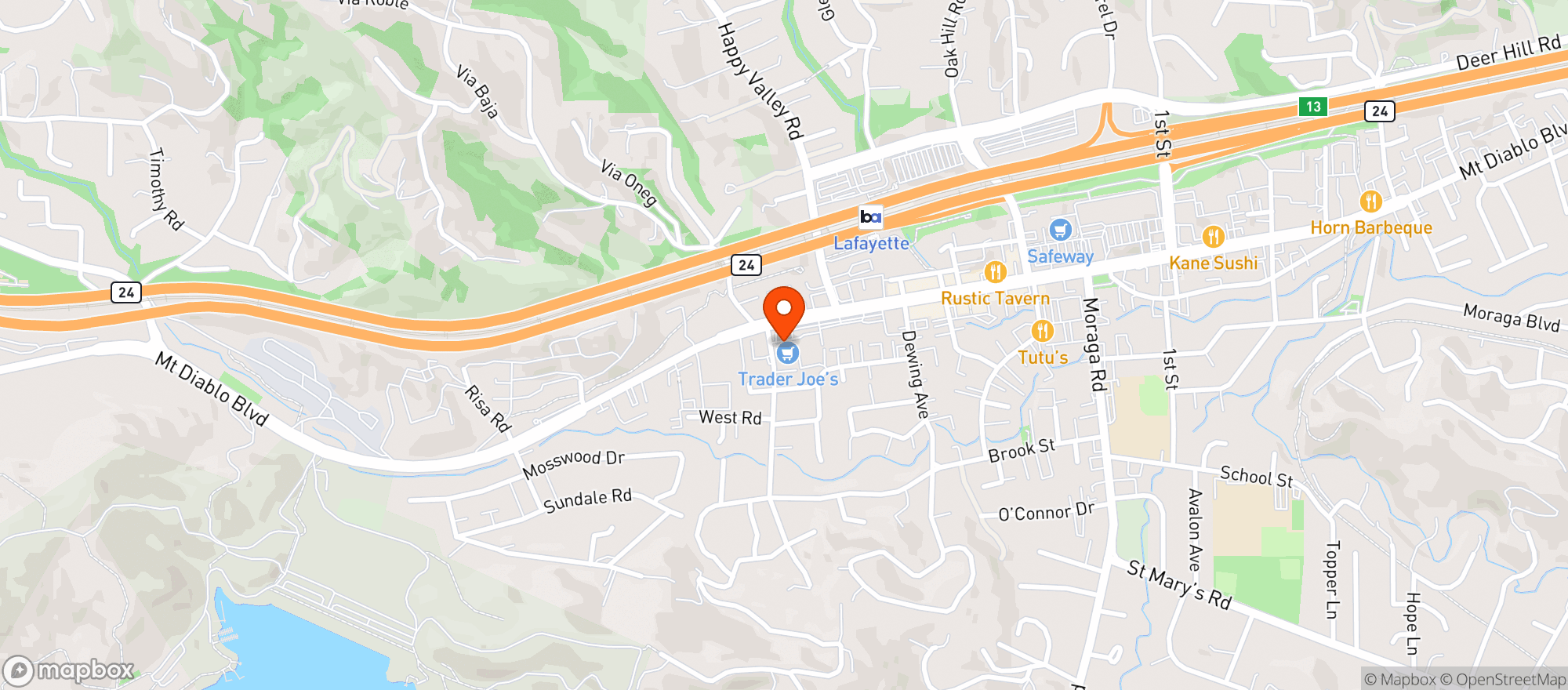 Map showing Trader Joes