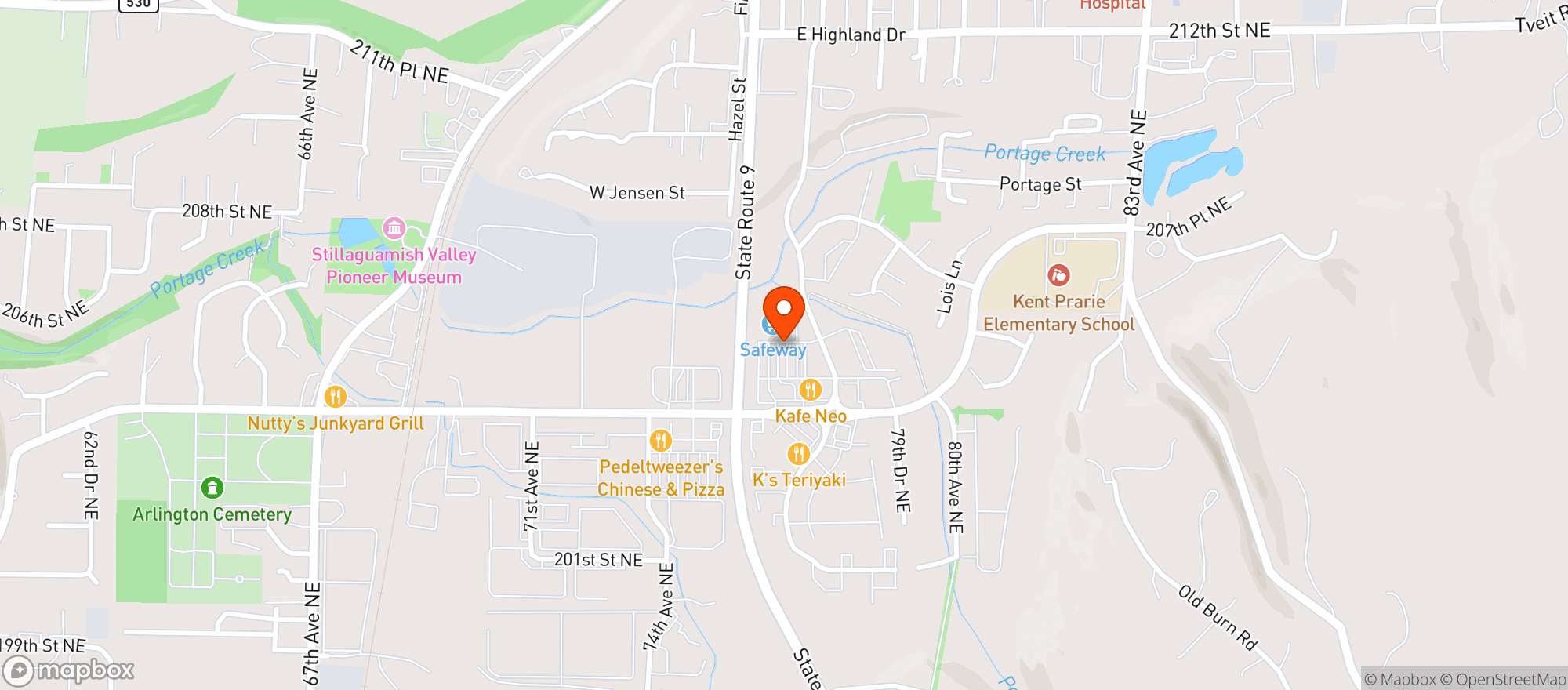 Map showing Safeway