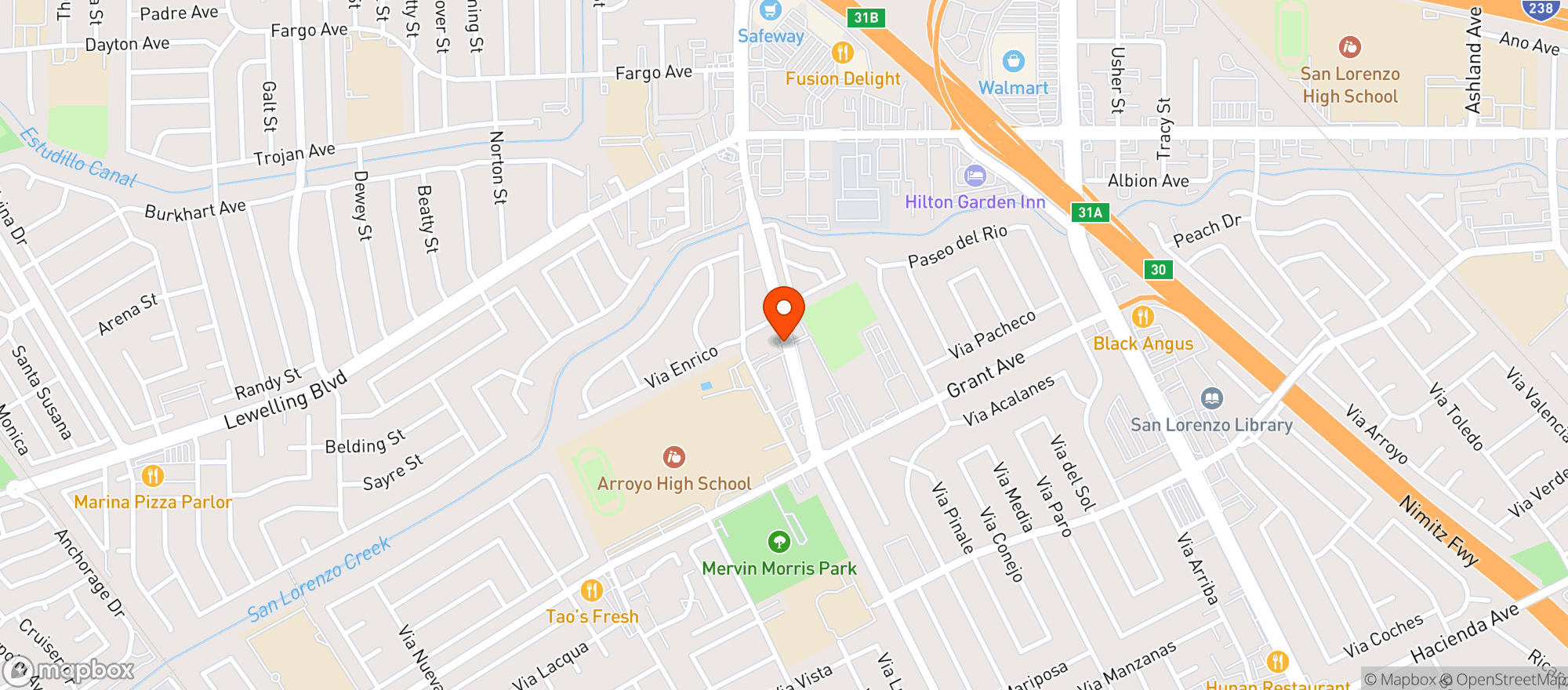 Map showing 7 Eleven