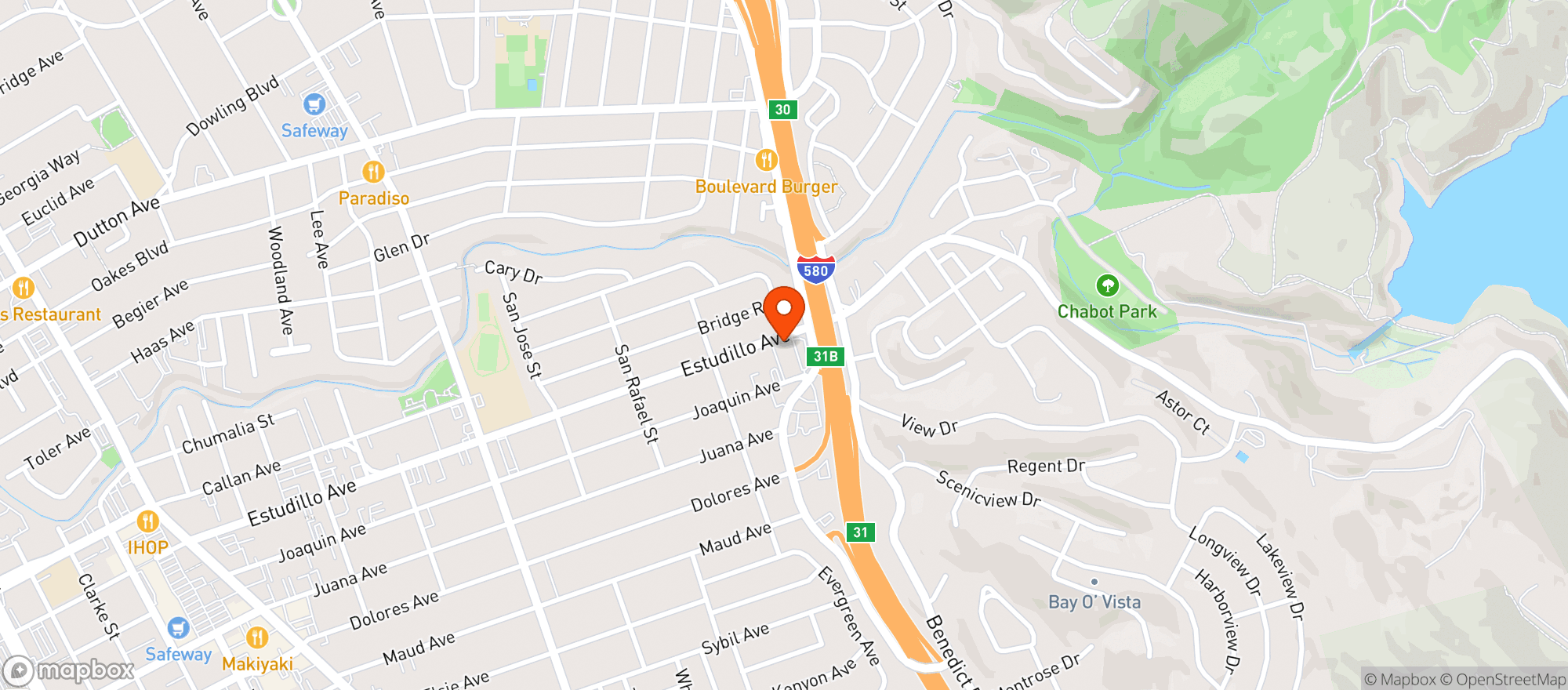 Map showing Estudillo Produce & Deli