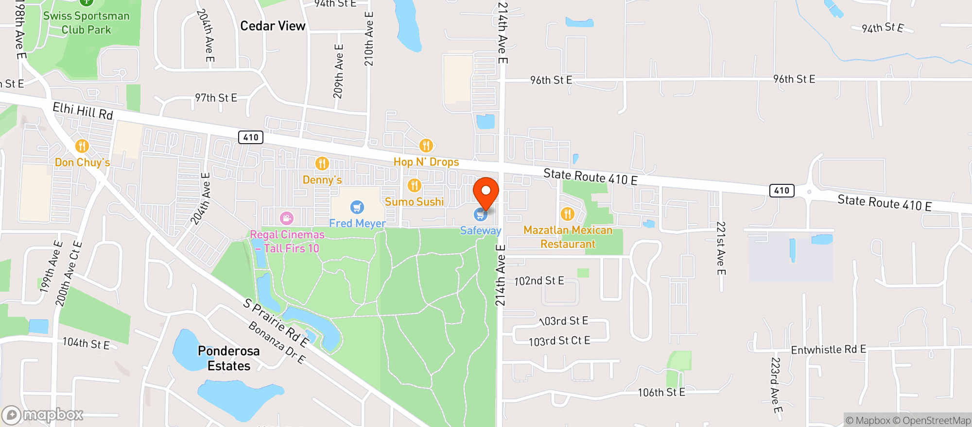 Map showing Safeway