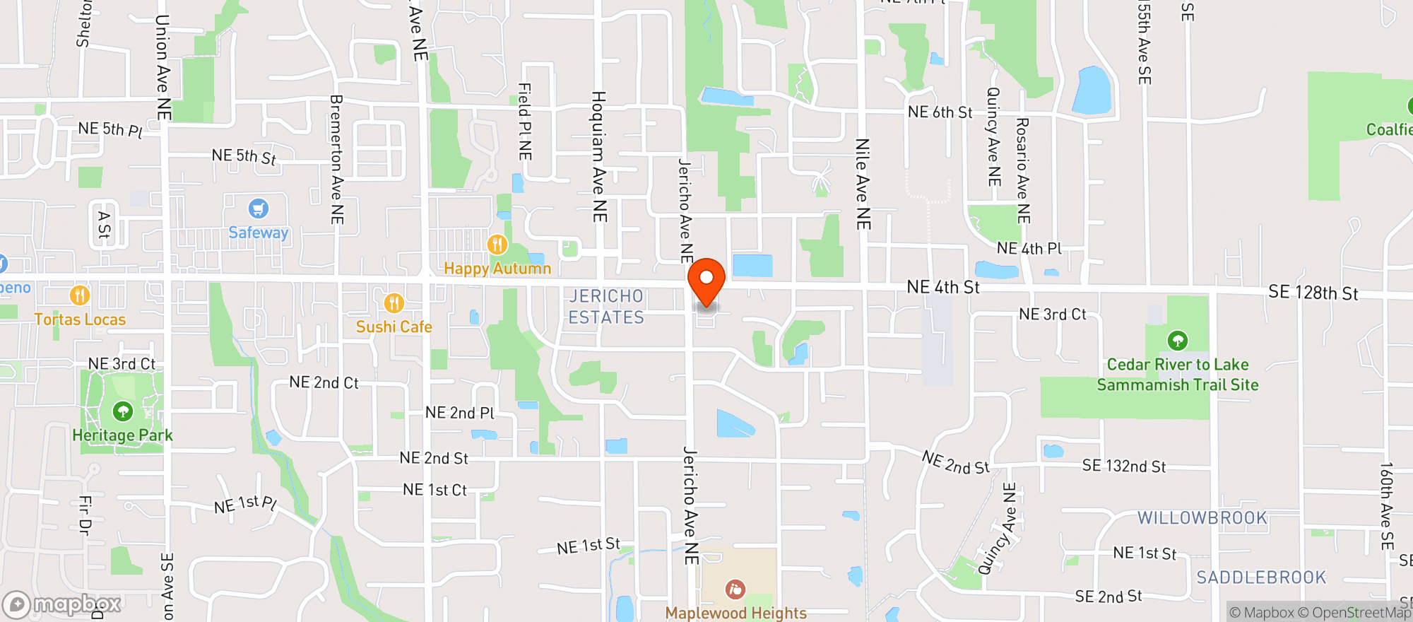 Map showing Hop In Grocery #25997