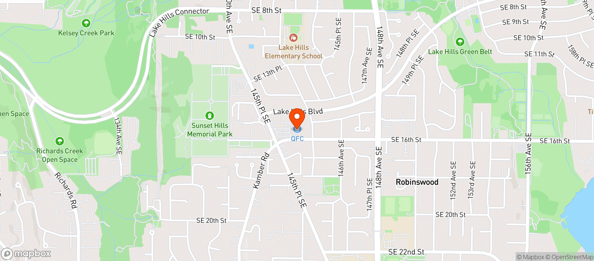 Map showing Qfc