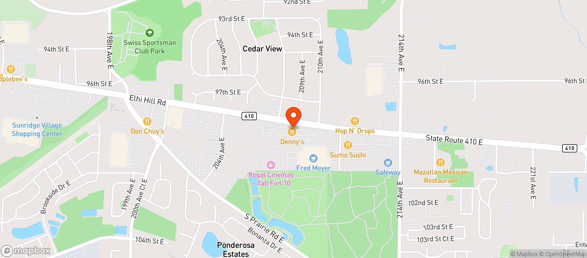 Map showing Fred Meyer