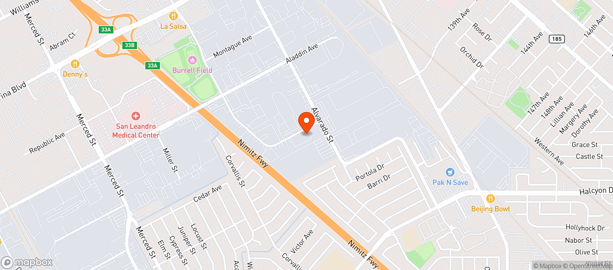 Map showing Nug - San Leandro