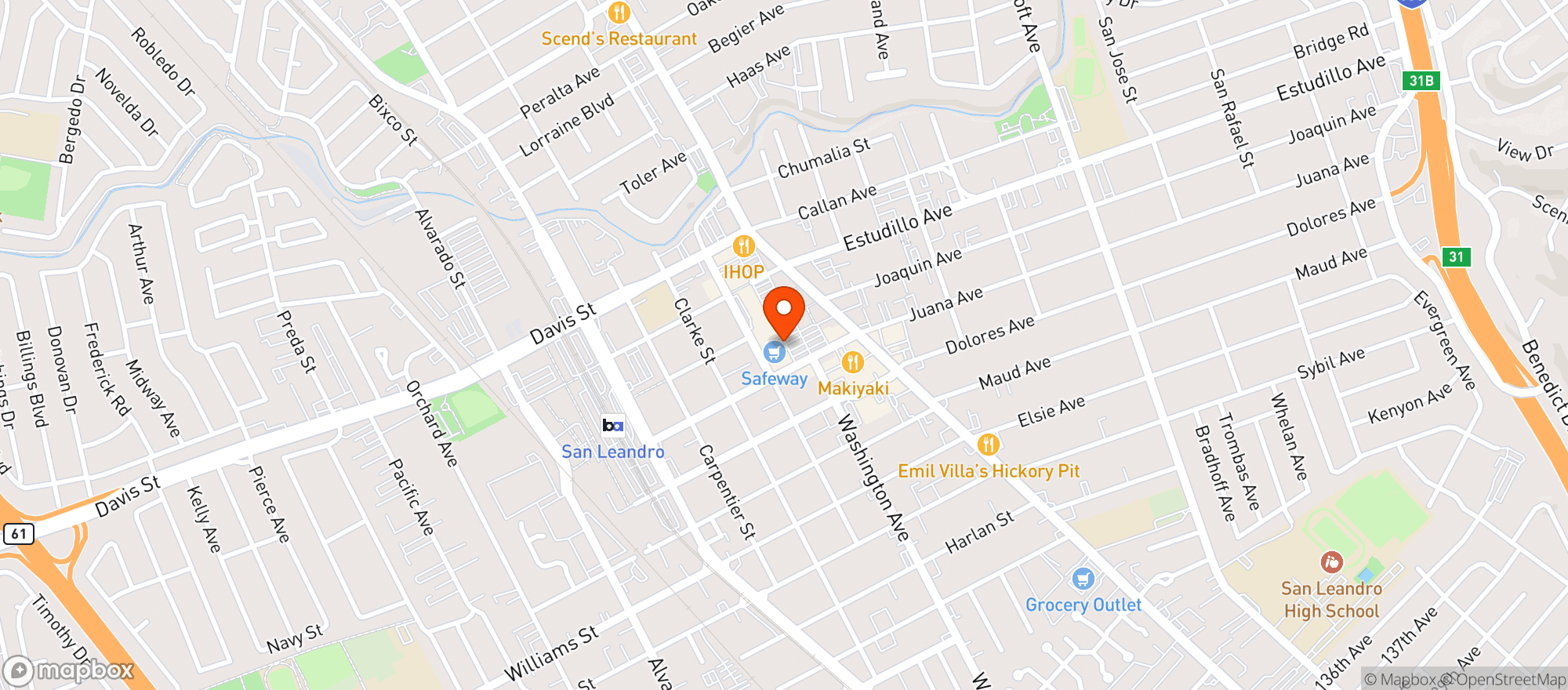 Map showing Safeway Store