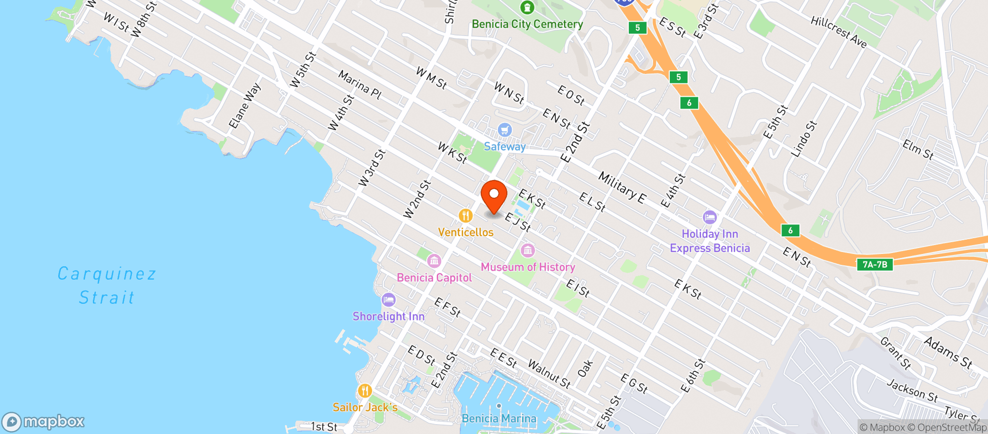 Map showing Gallery 621 - Benicia