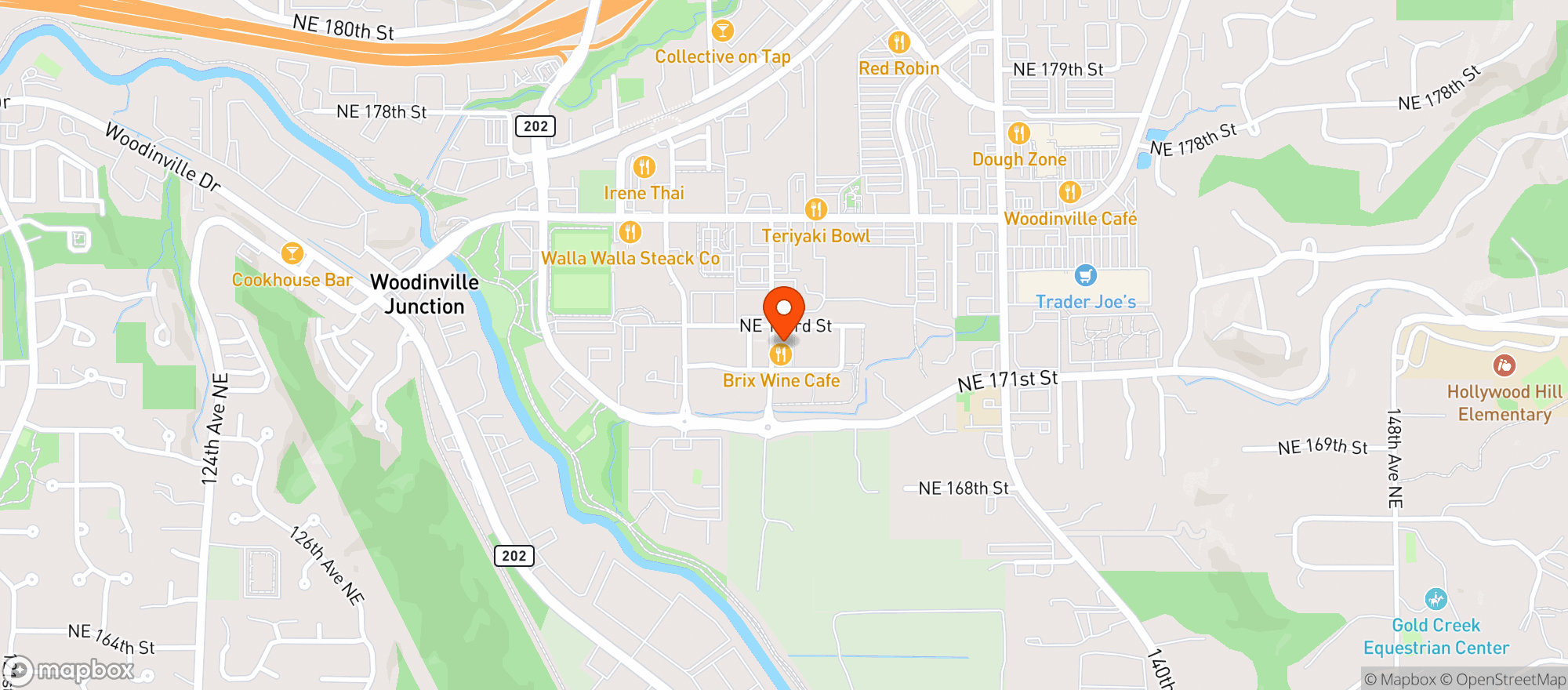 Map showing Woodin Creek Kitchen
