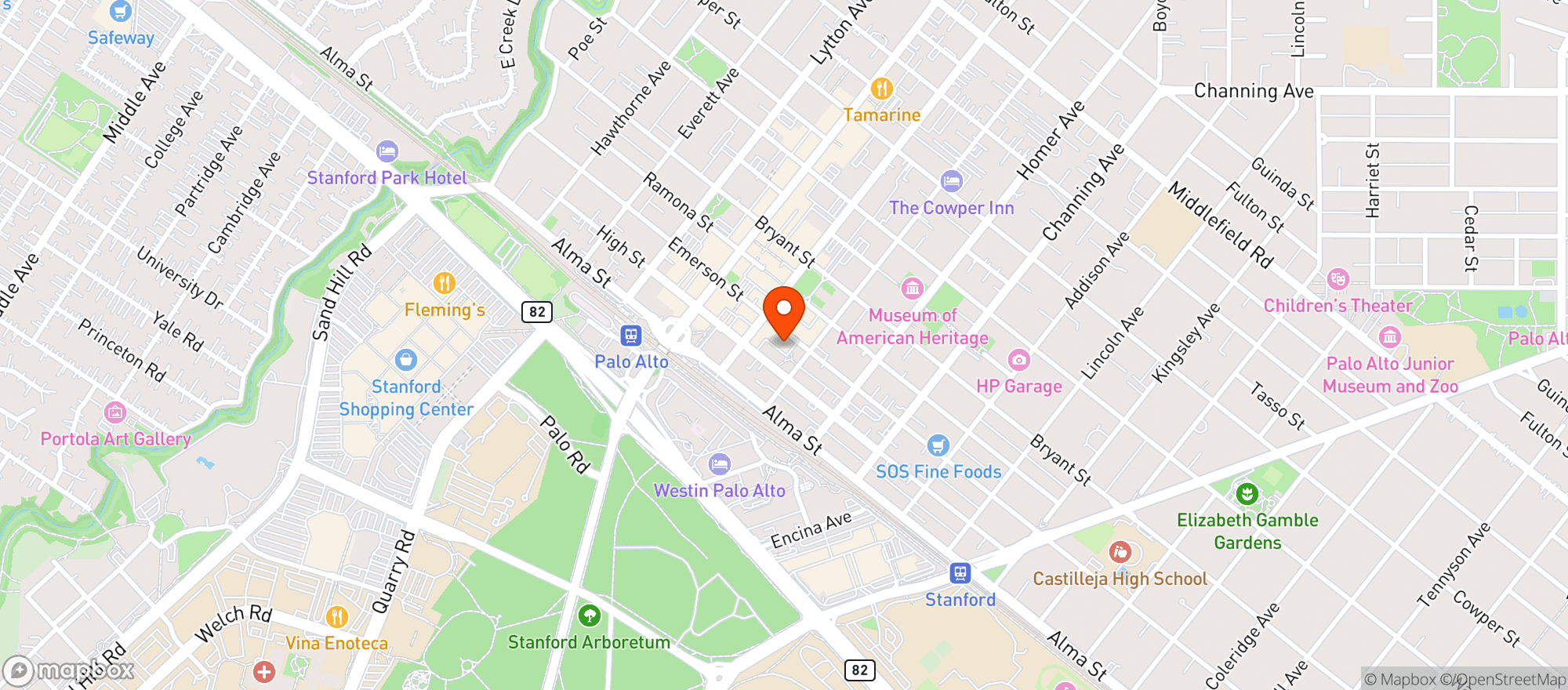 Map showing Meyhouse (Palo Alto)