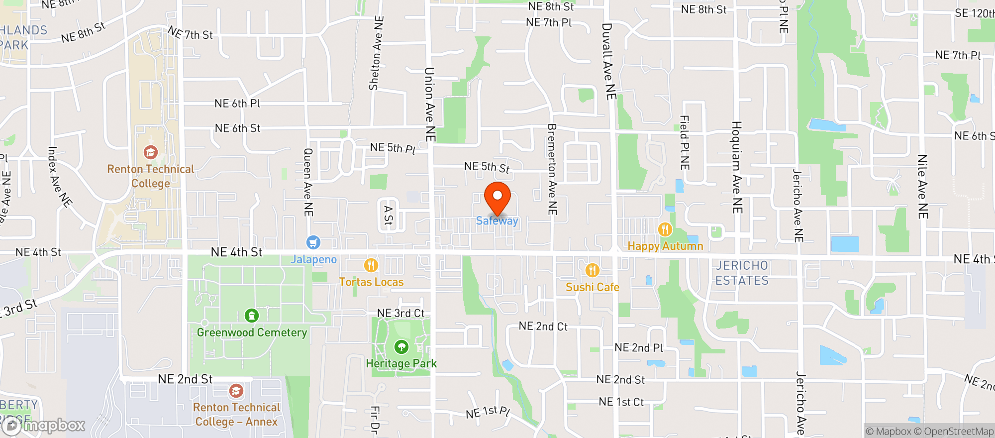 Map showing Safeway