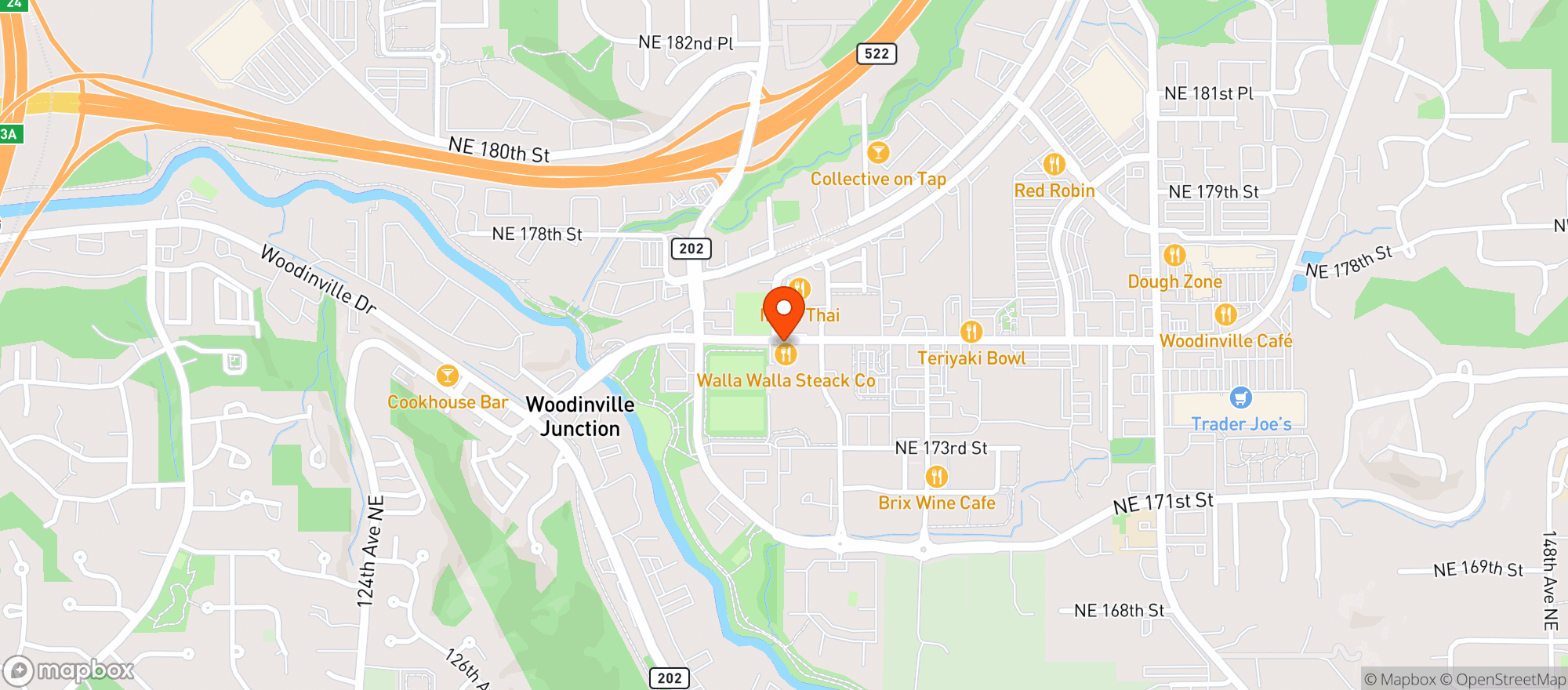 Map showing Walla Walla Steak Co