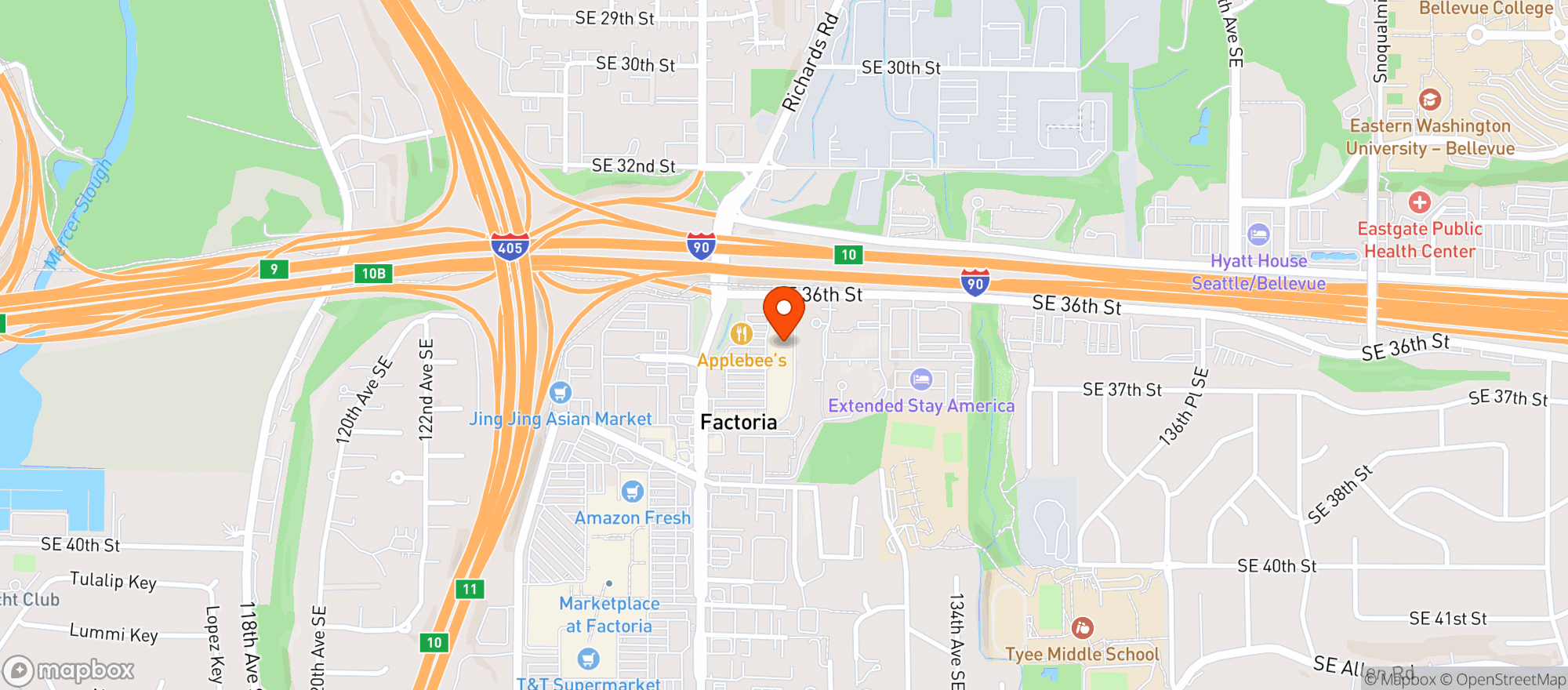 Map showing Quality Food Center #822
