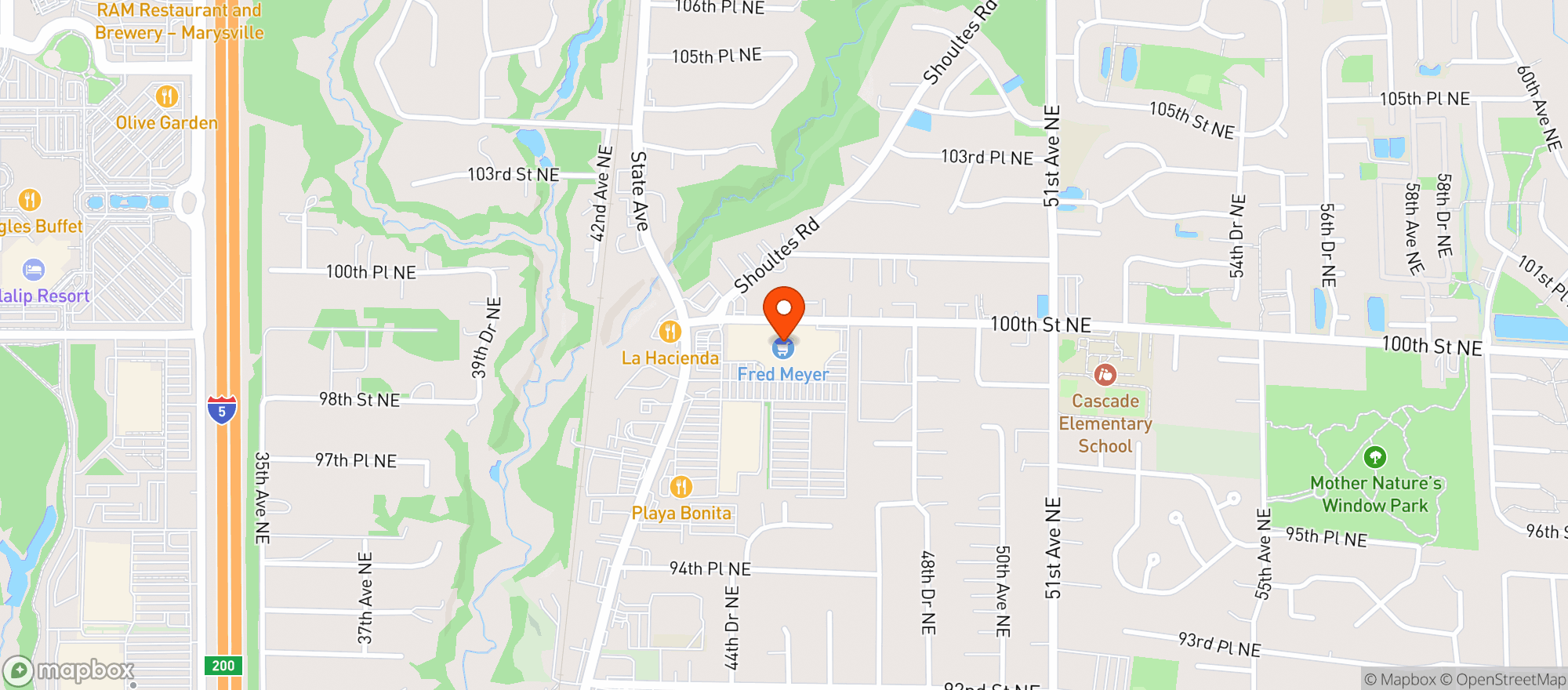 Map showing Fred Meyer