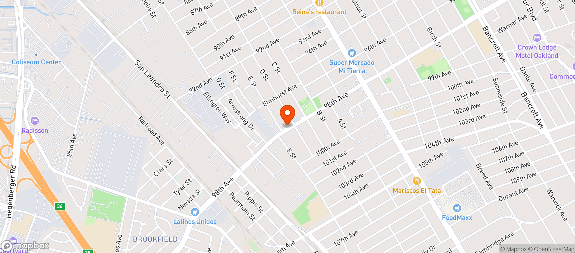 Map showing Four Bells Market