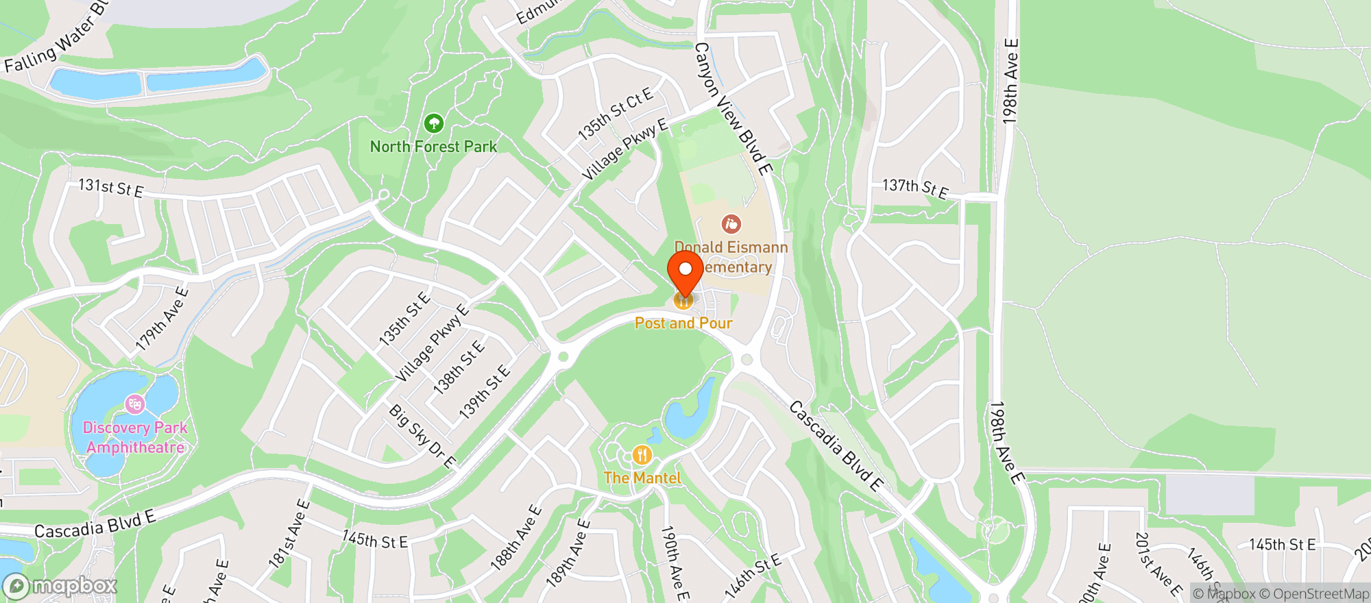 Map showing Post & Pour