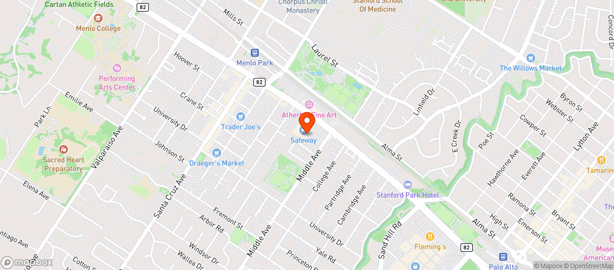 Map showing Safeway