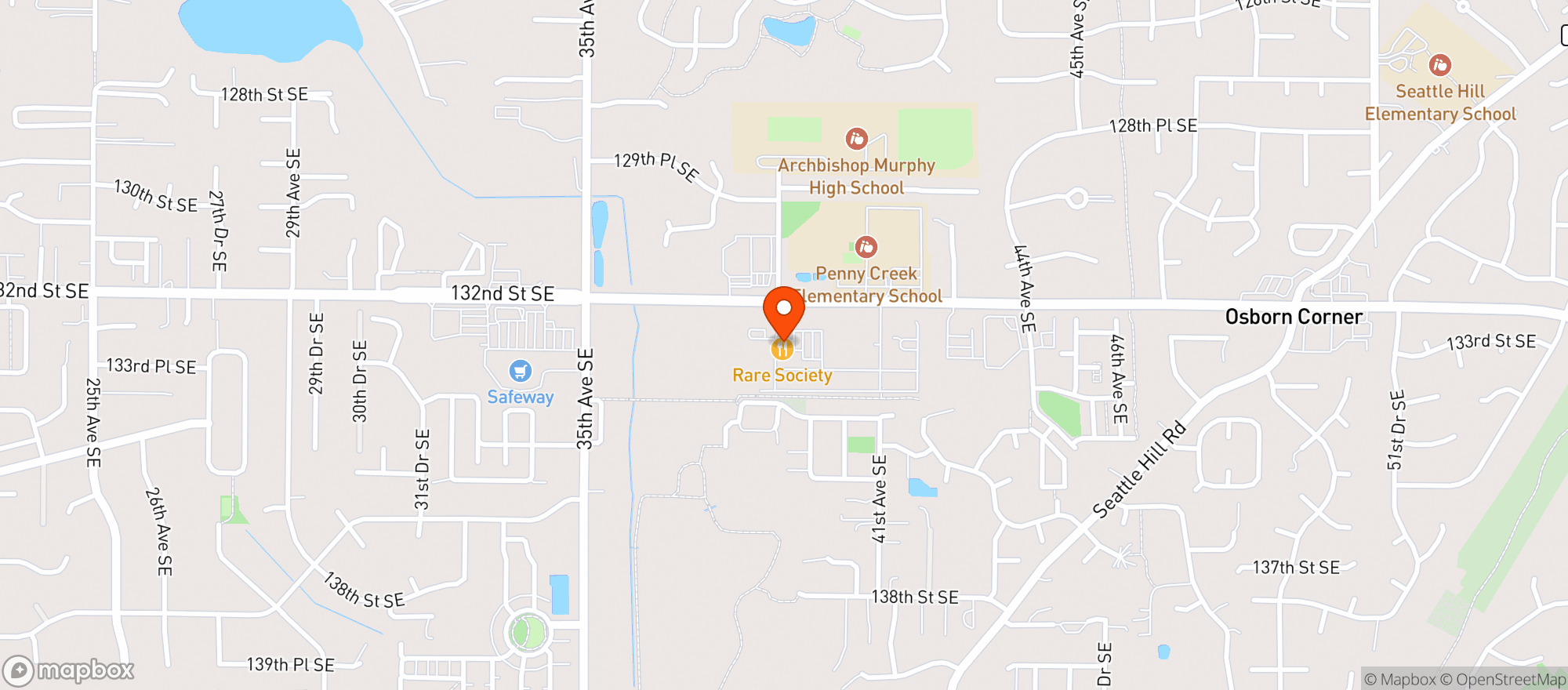 Map showing Rare Society Mill Creek