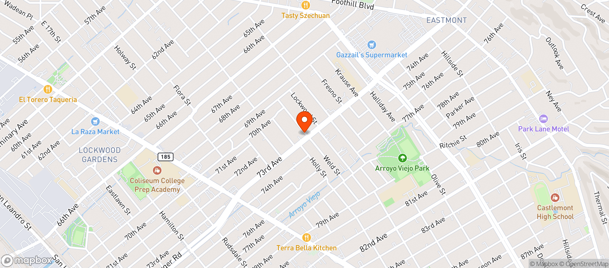 Map showing G1 Liquor 2- 73rd St