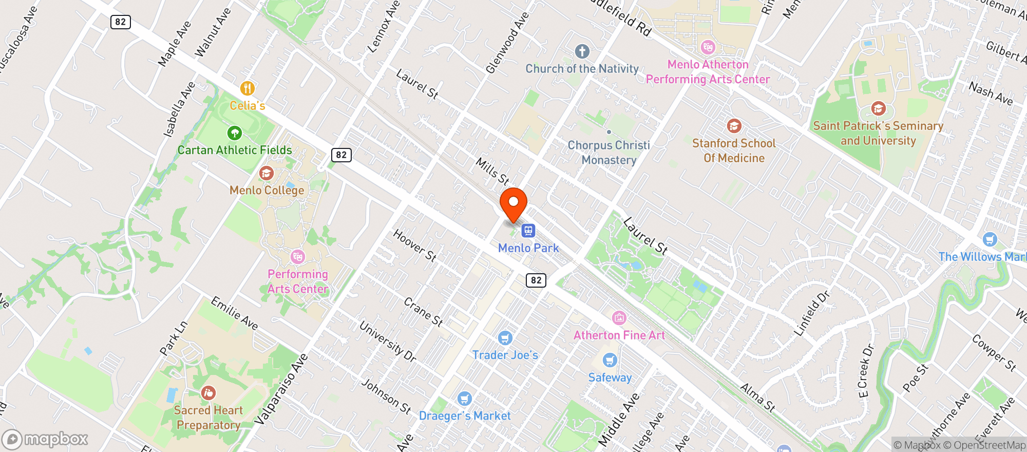 Map showing Farmhouse Kitchen Thai Cuisine (Menlo Park)