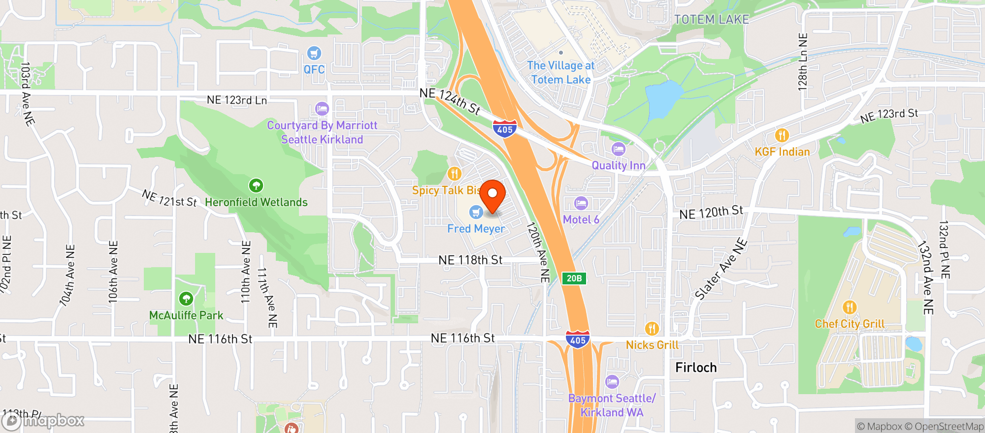 Map showing Fred Meyer
