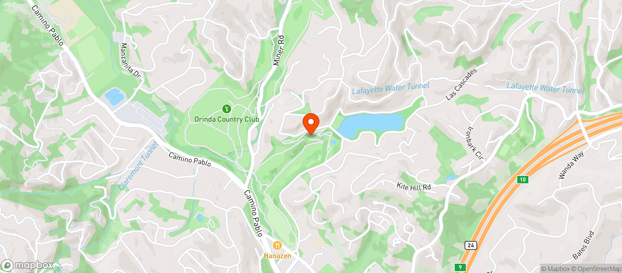 Map showing Orinda Country Club