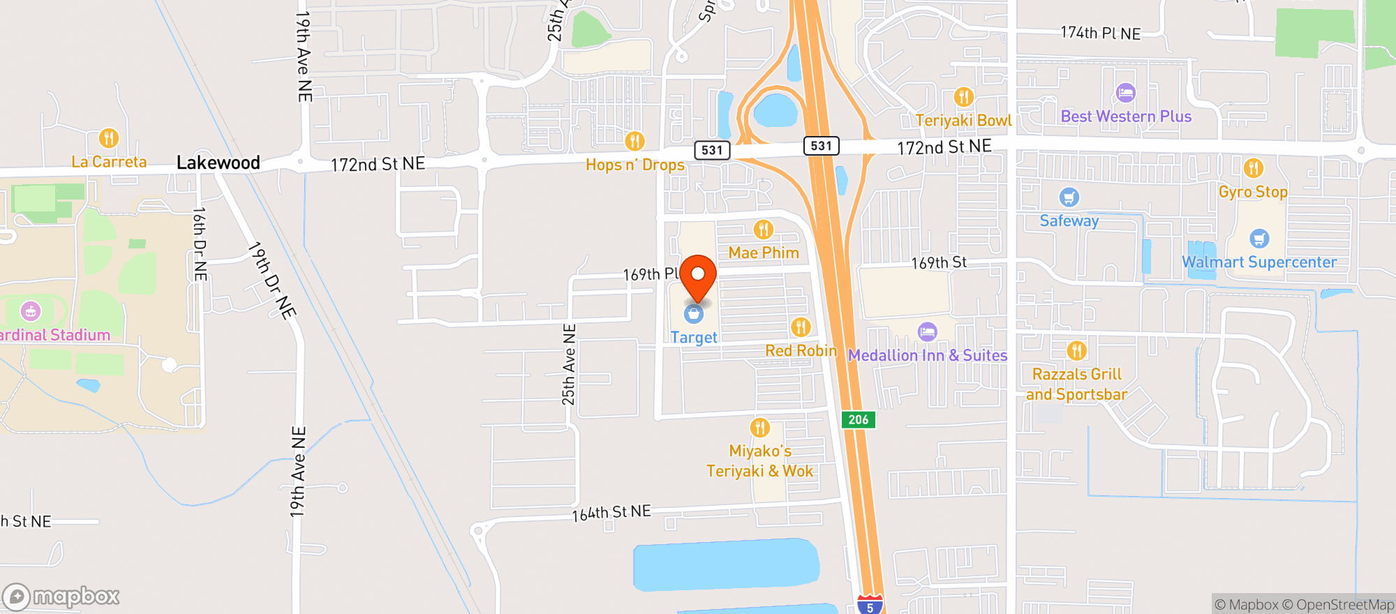 Map showing Target