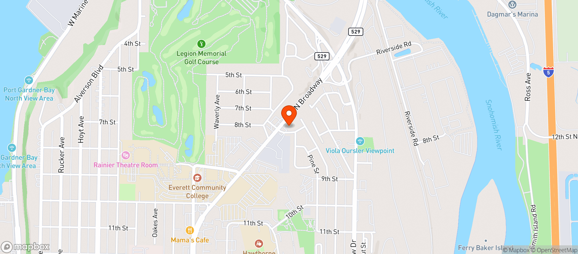 Map showing Seventh Street Pub