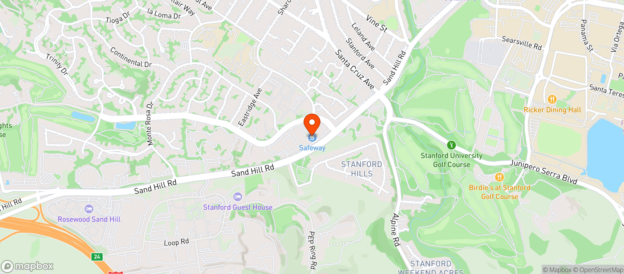 Map showing Safeway