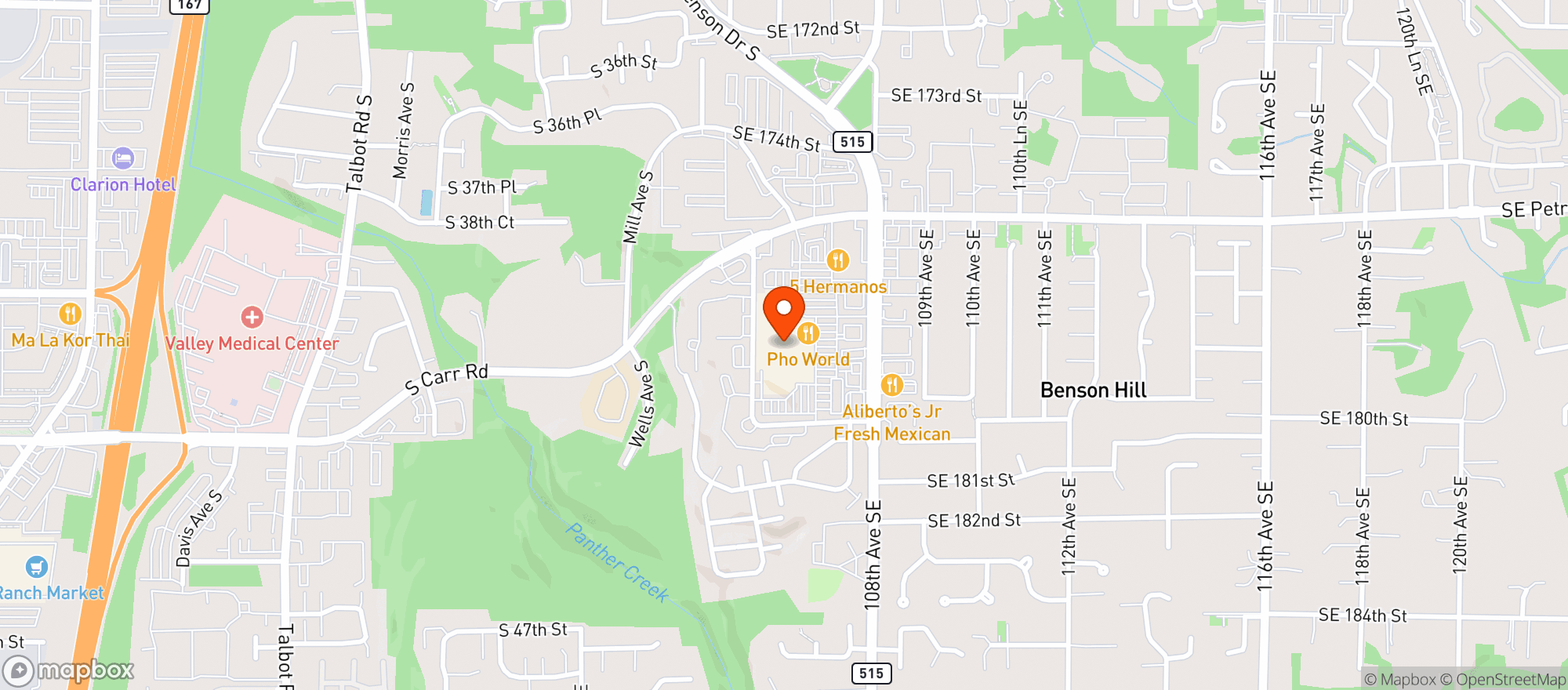 Map showing Fred Meyer