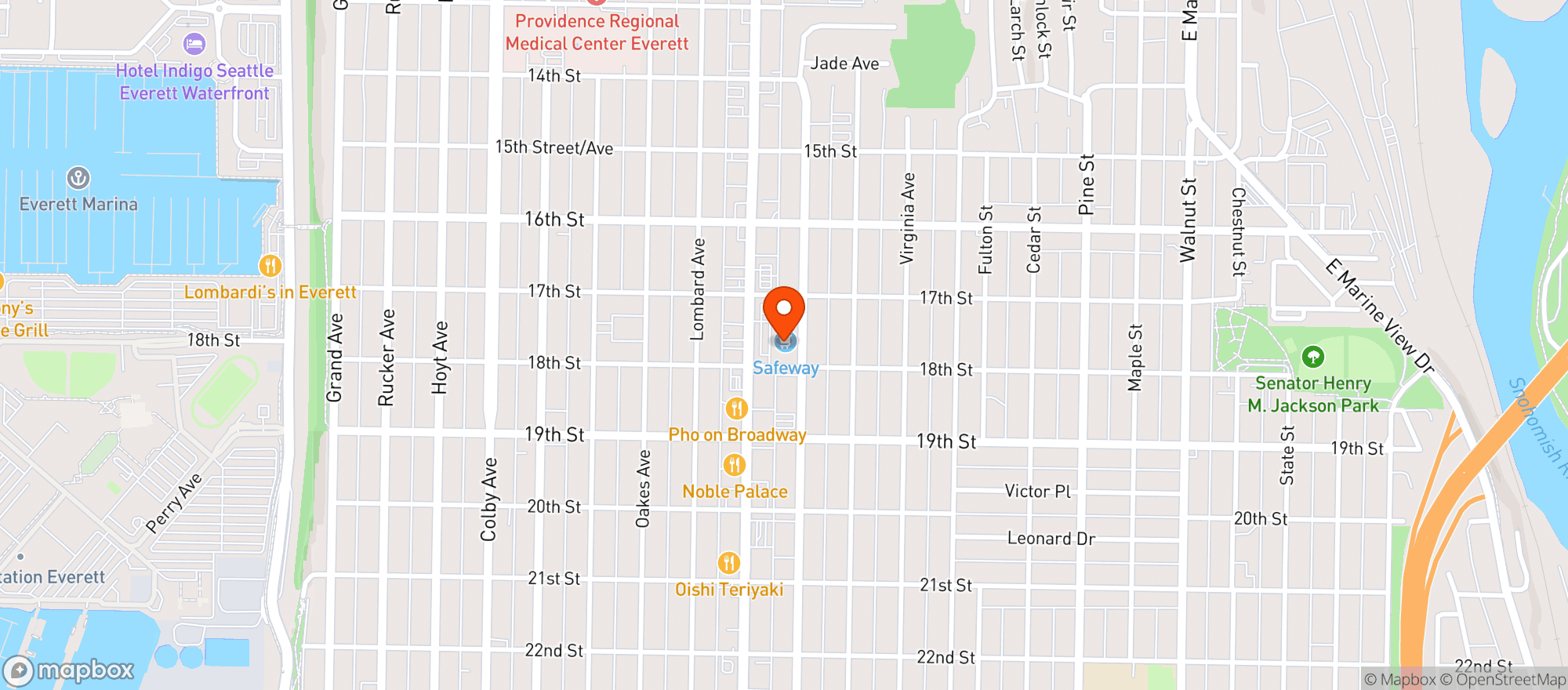 Map showing Safeway