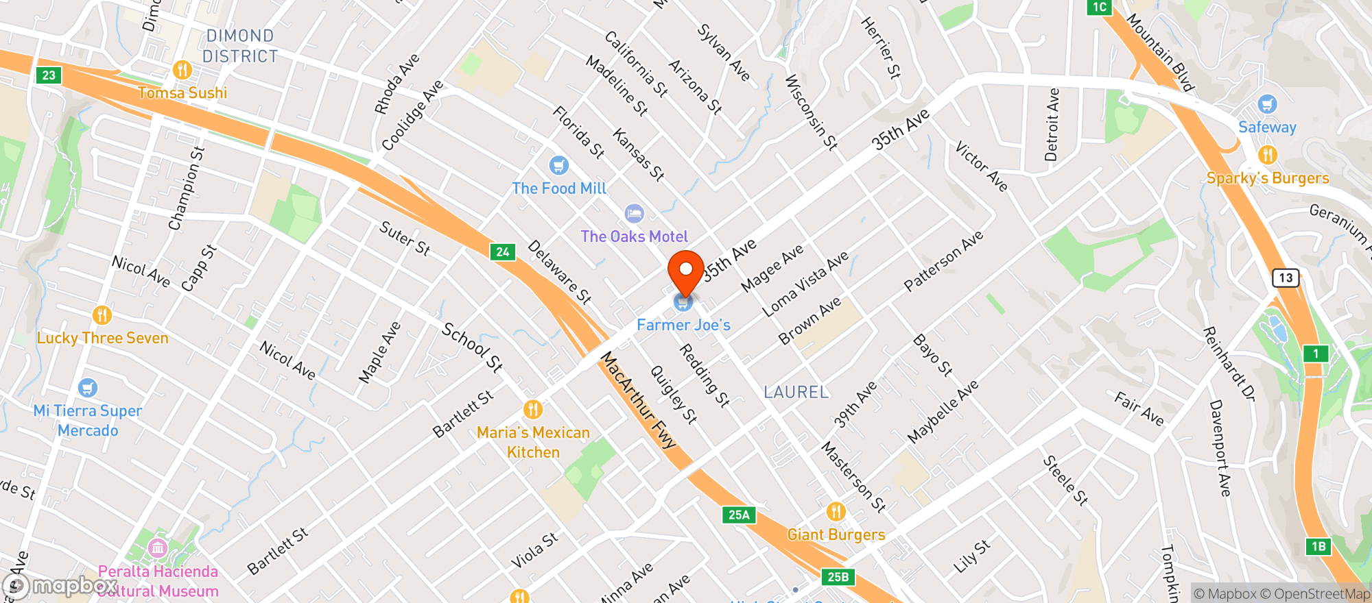 Map showing Farmer Joe's #2