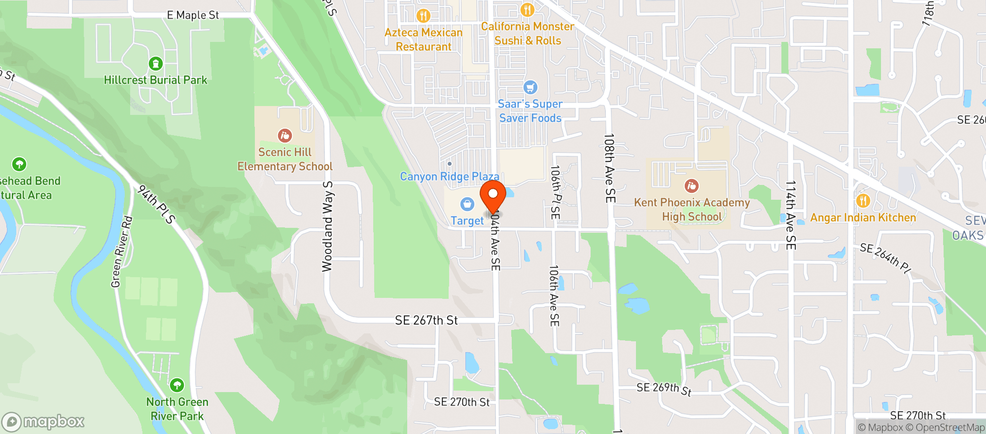 Map showing Target Store
