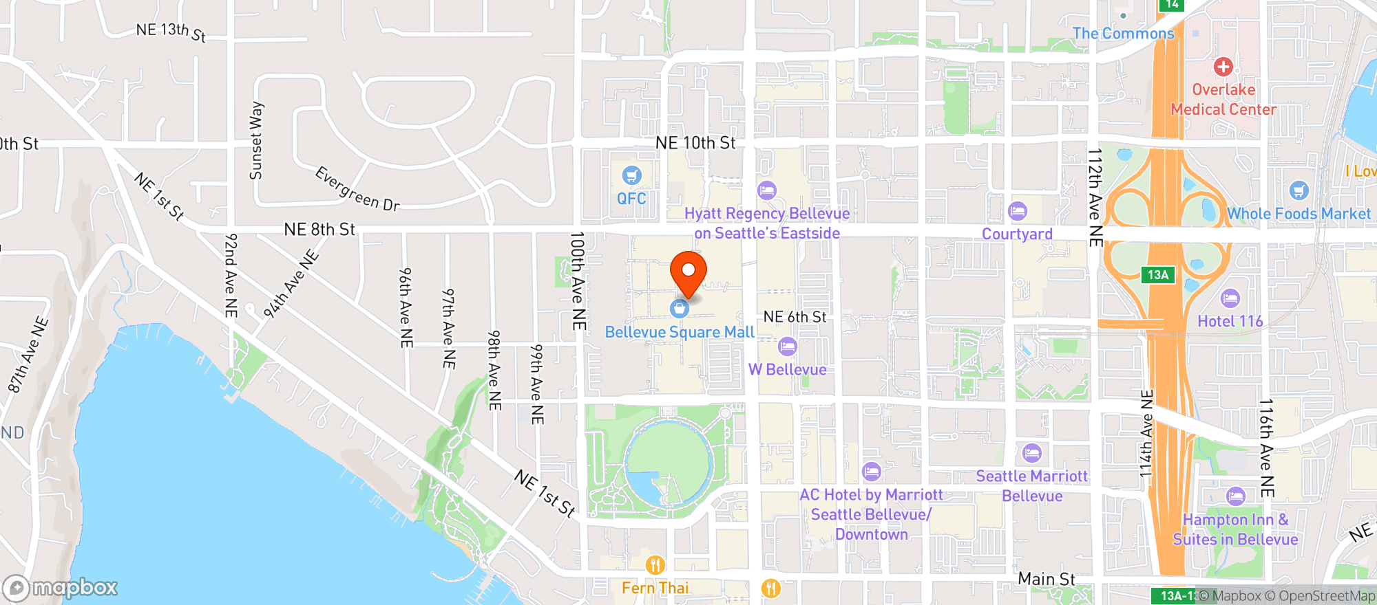 Map showing Tavern Hall
