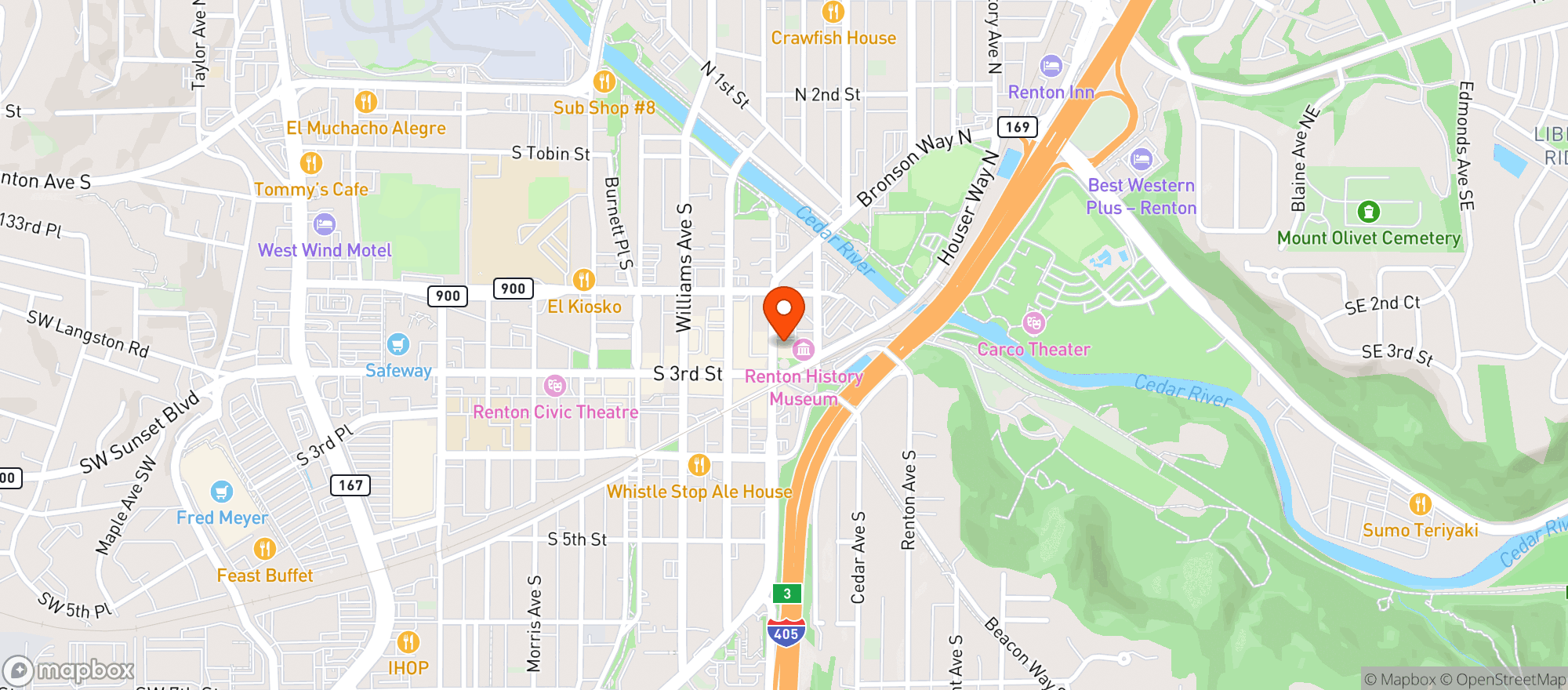 Map showing The Rose Gift House and Coffee