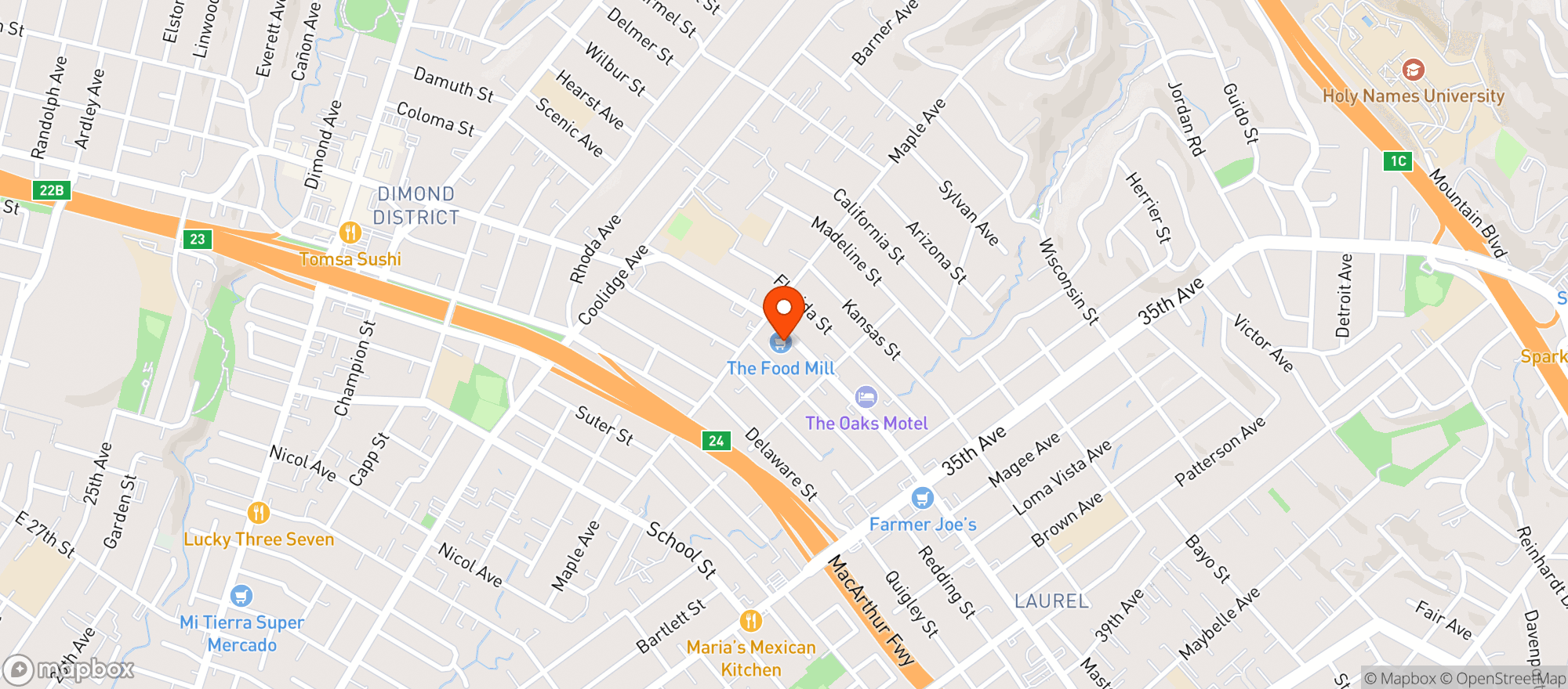 Map showing The Food Mill
