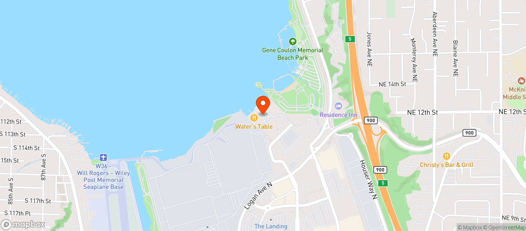Map showing Hyatt Regency Lake Washington At Seattle's Southport