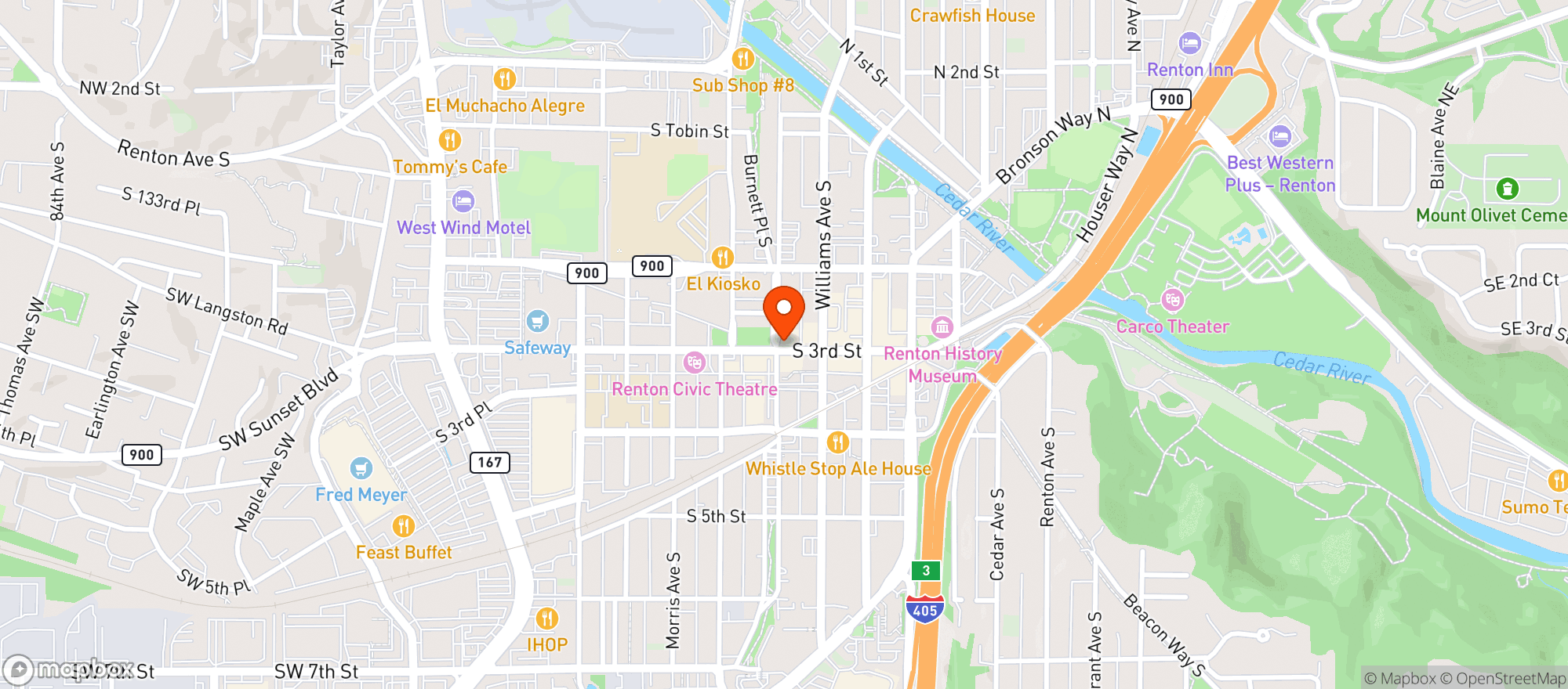 Map showing Rain City Urban Market