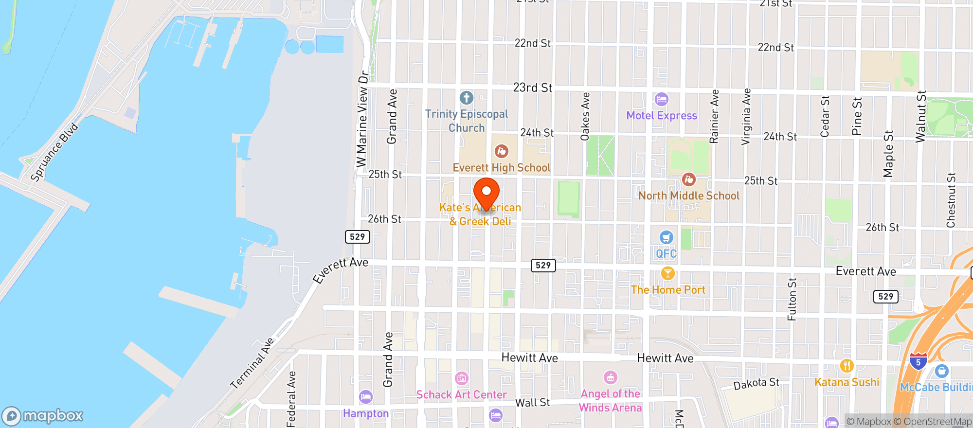 Map showing Midnight Grocery