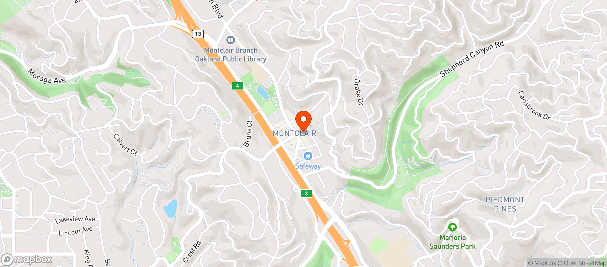 Map showing Farmstead Wine & Cheese (Montclair)