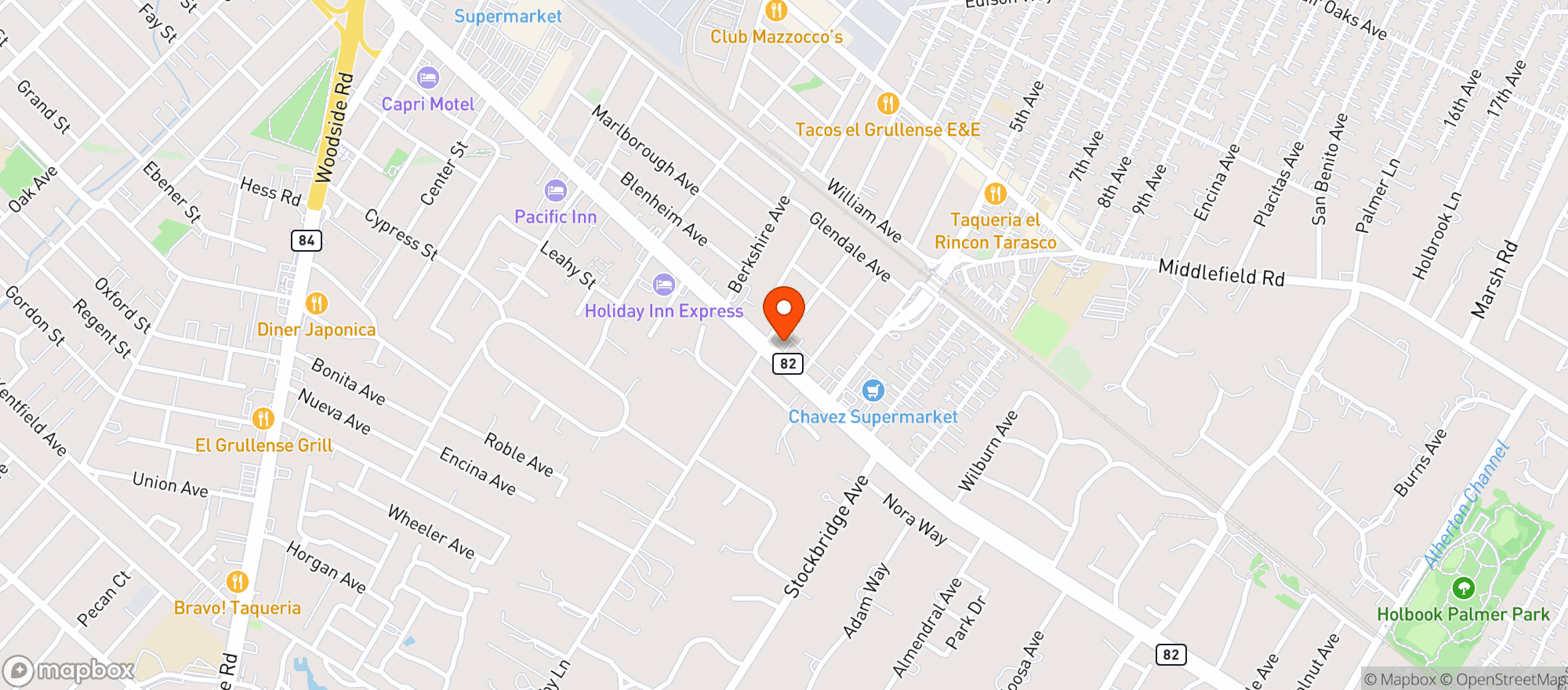 Map showing K & L Redwood City