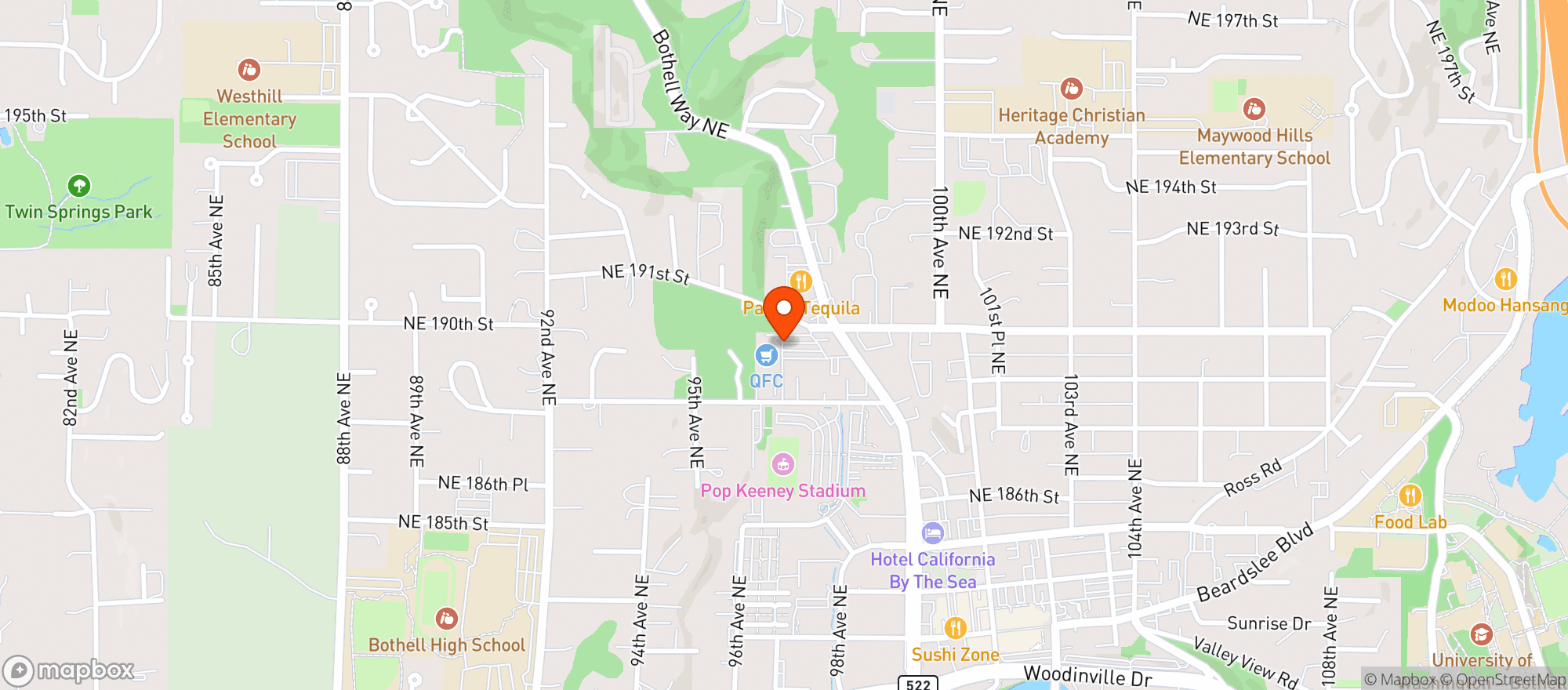 Map showing Qfc