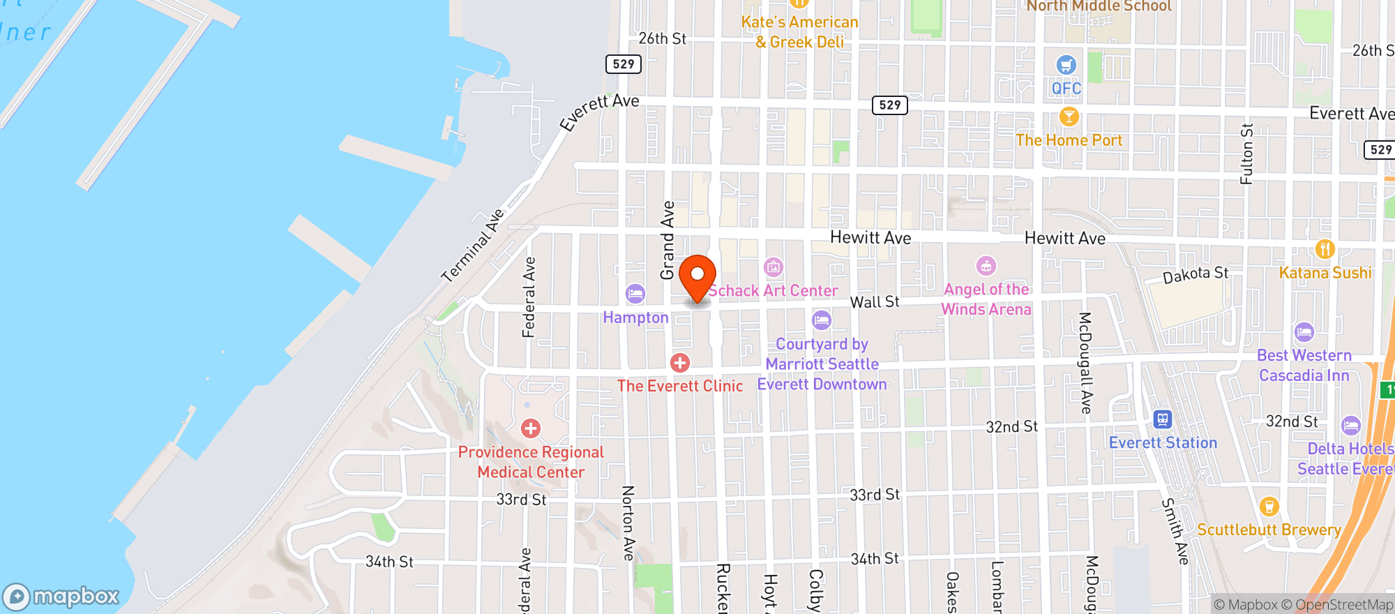 Map showing Brews Almighty¨ - Everett