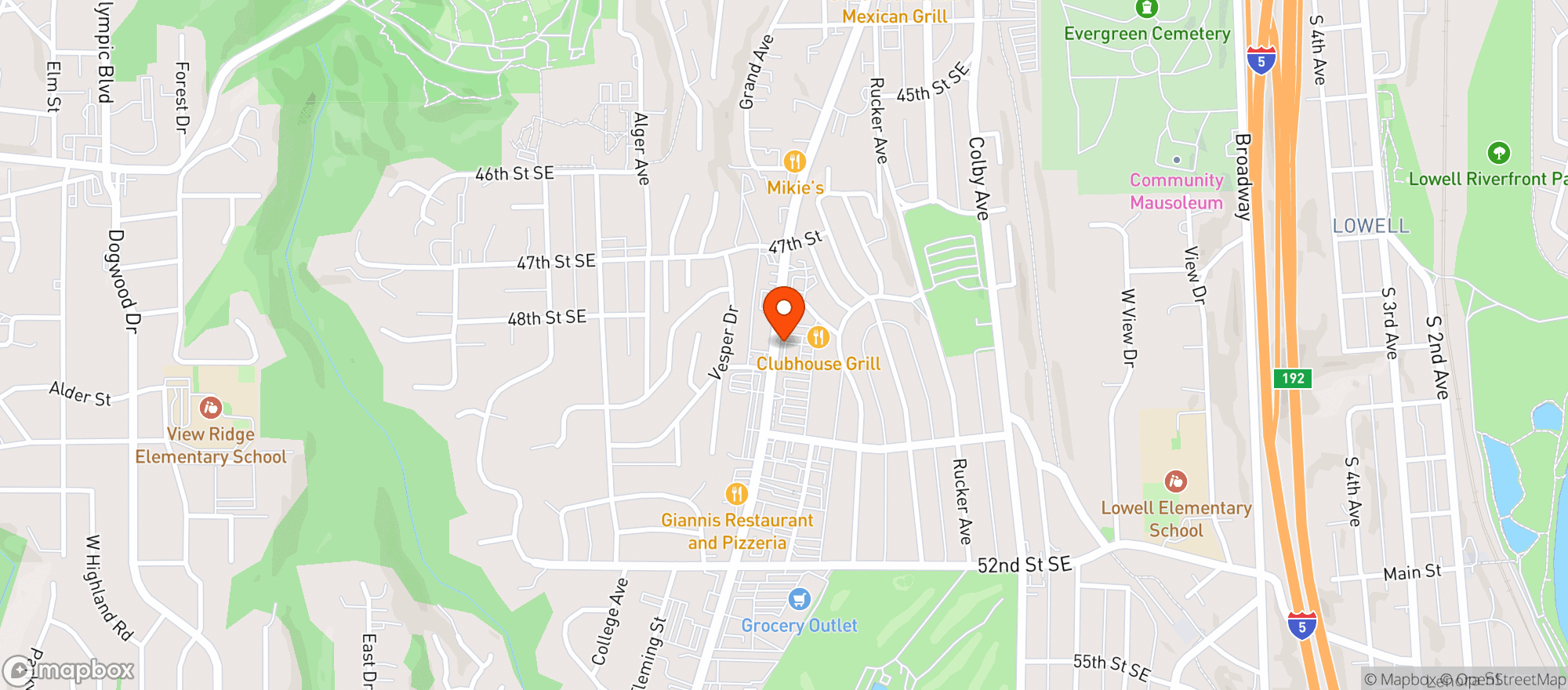 Map showing Club House Bar & Grill